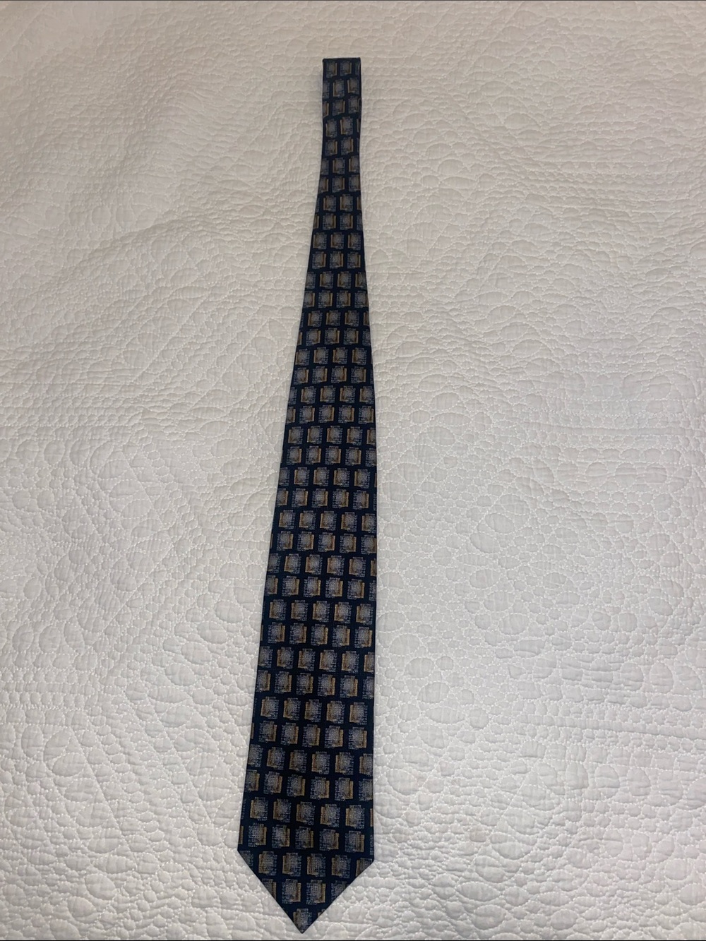 Zianetti Italian Silk Collection Classic Navy Geometric Men’s Tie